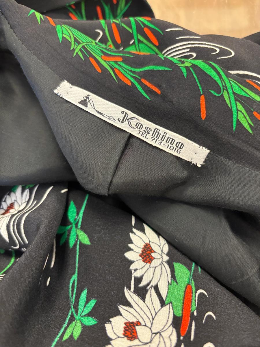 70s Koshino Sisters Lotus Print Secretary Dress product image