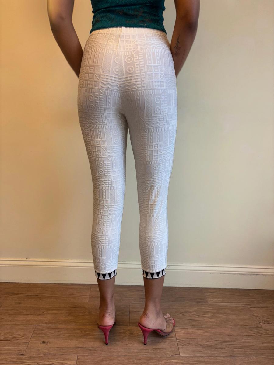 90s Ozbek Textured Print Leggings product image