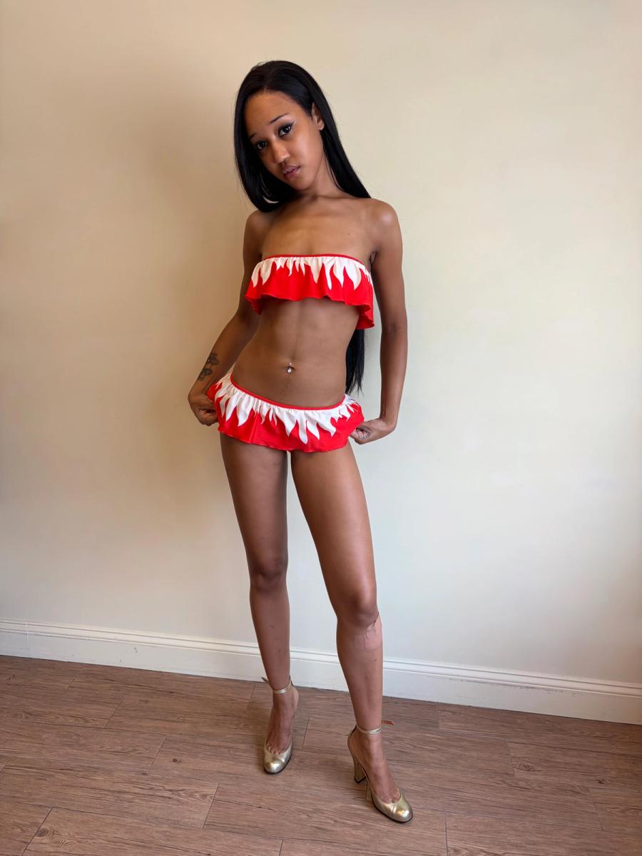 Vintage YSL Flame Bandeau Bikini product image