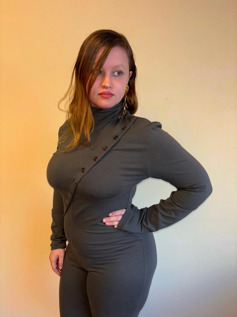 90s Norma Kamali Button Catsuit  product image