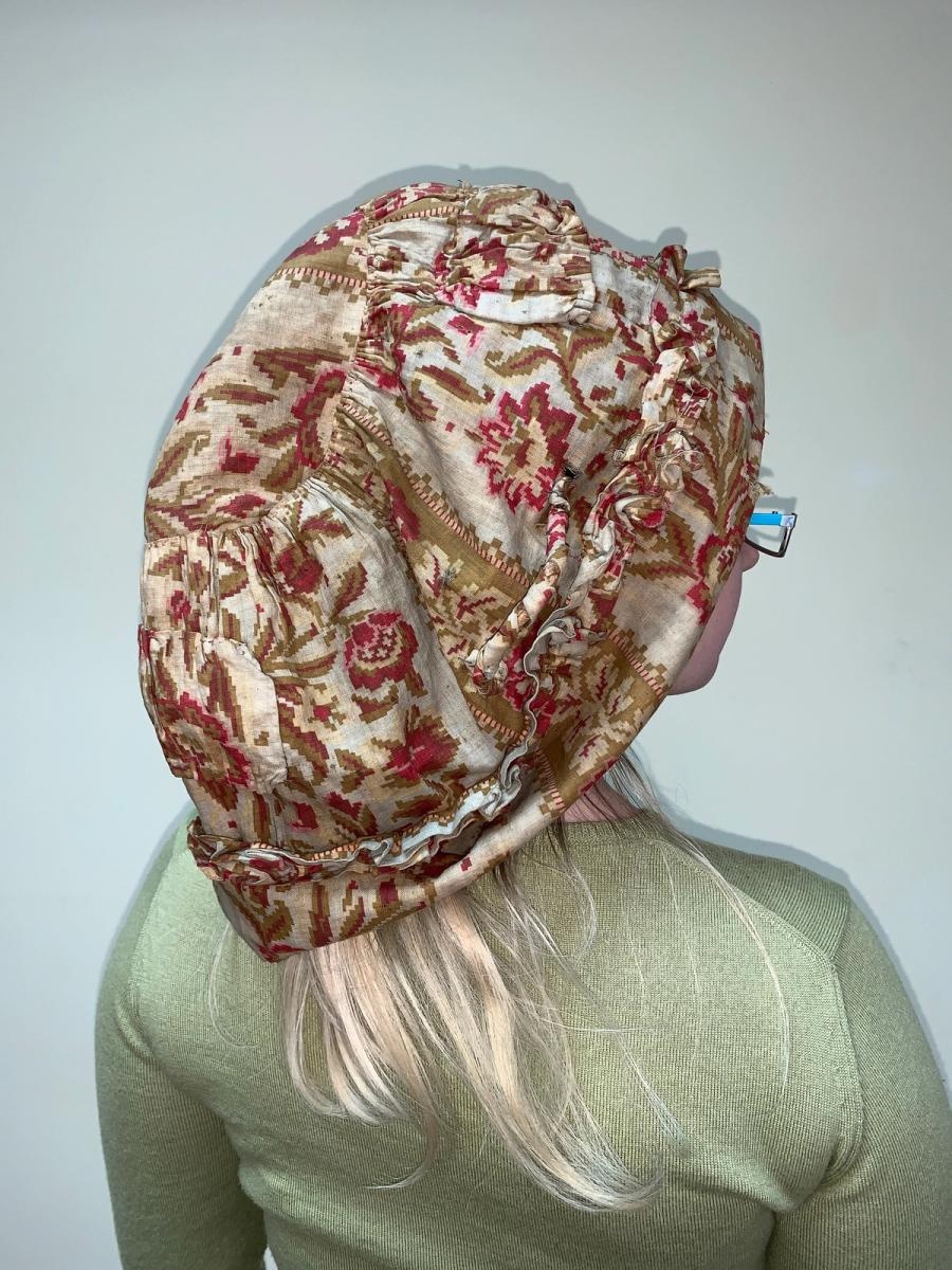 1800s Printed Fabric Slouchy Hat  product image