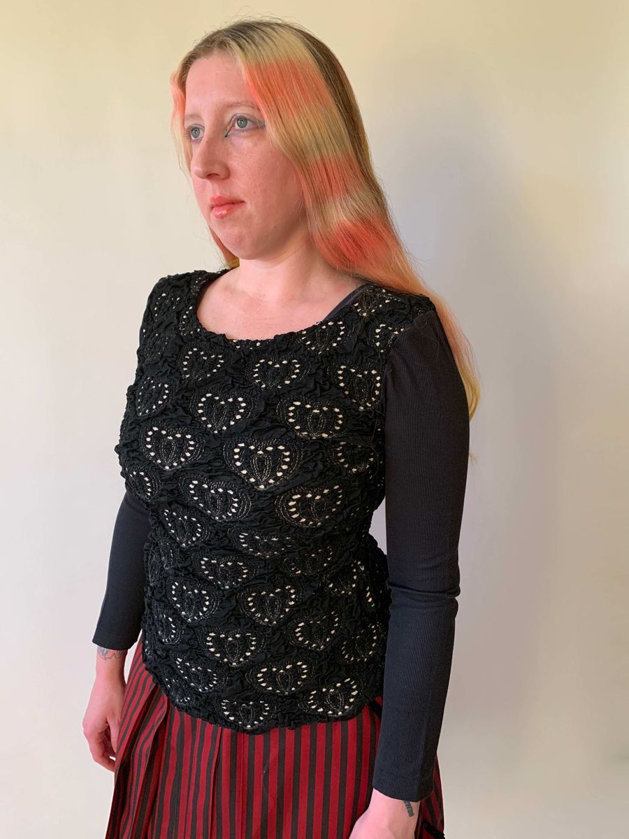 1980s Atsuki Onishi Ruched Heart Sweater product image