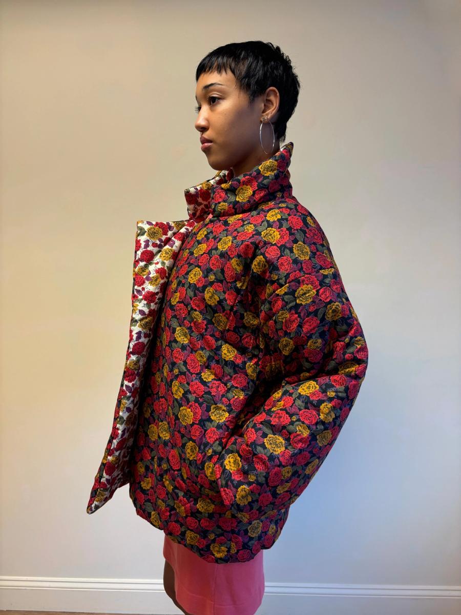 80s Norma Kamali Reversible Floral Coat product image