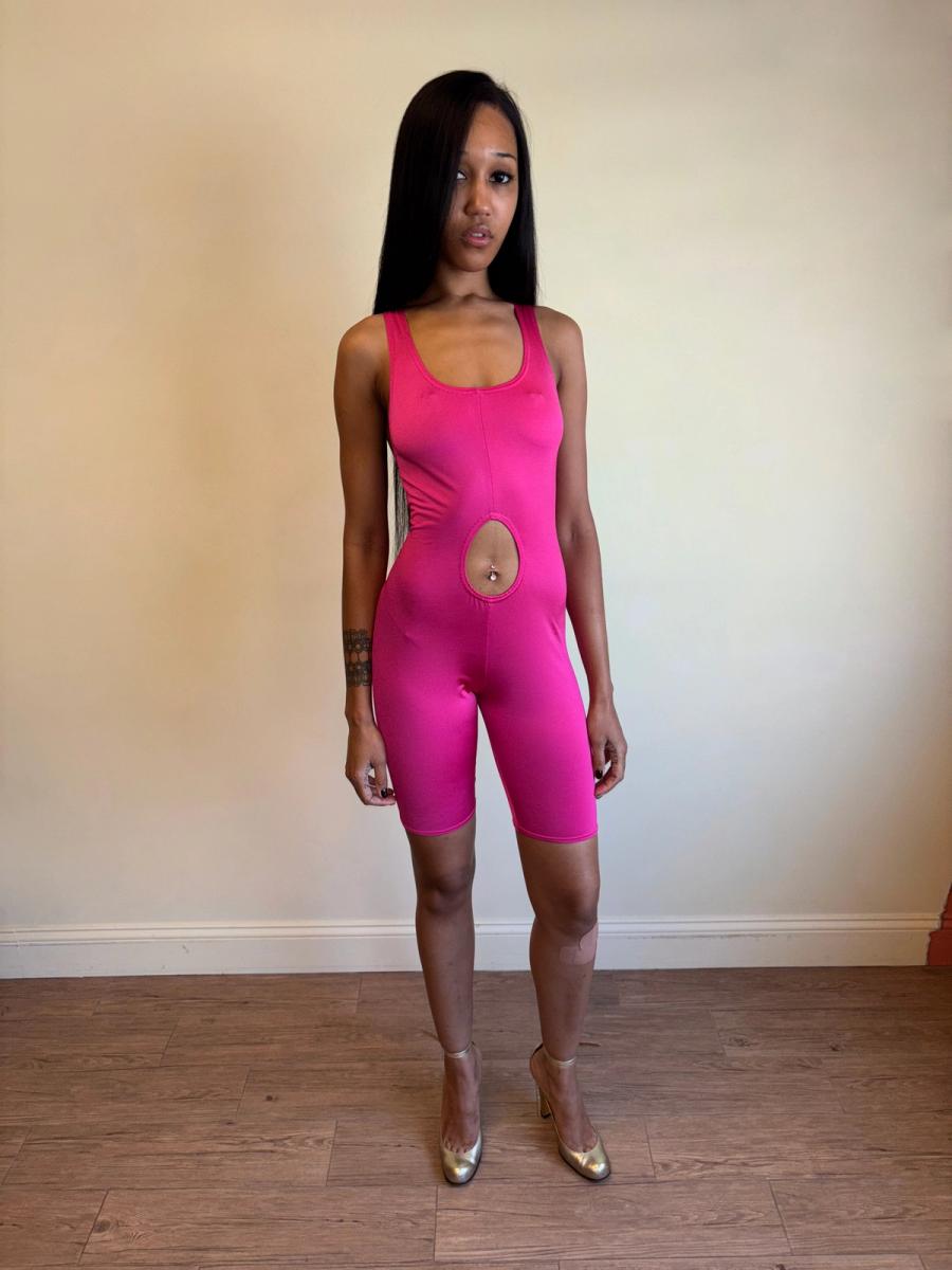 Vintage Chantal Thomass Cutout Hot Pink Jumpsuit product image