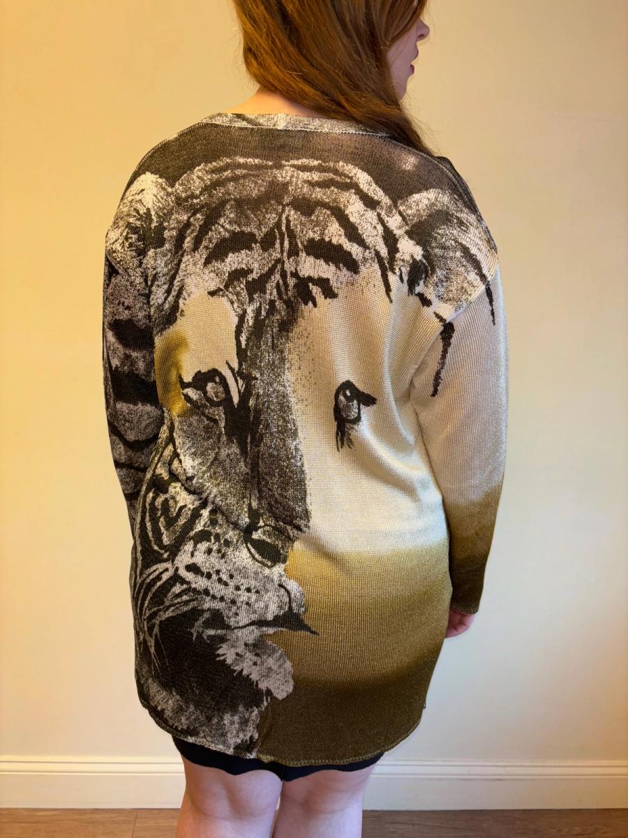 80s Krizia Big Cat Eye Sweater product image
