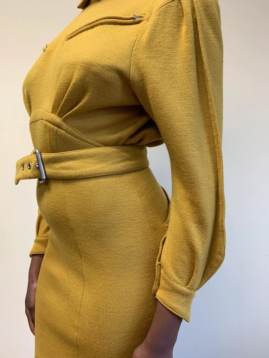 80s Thierry Mugler Knit Belted Dress product image