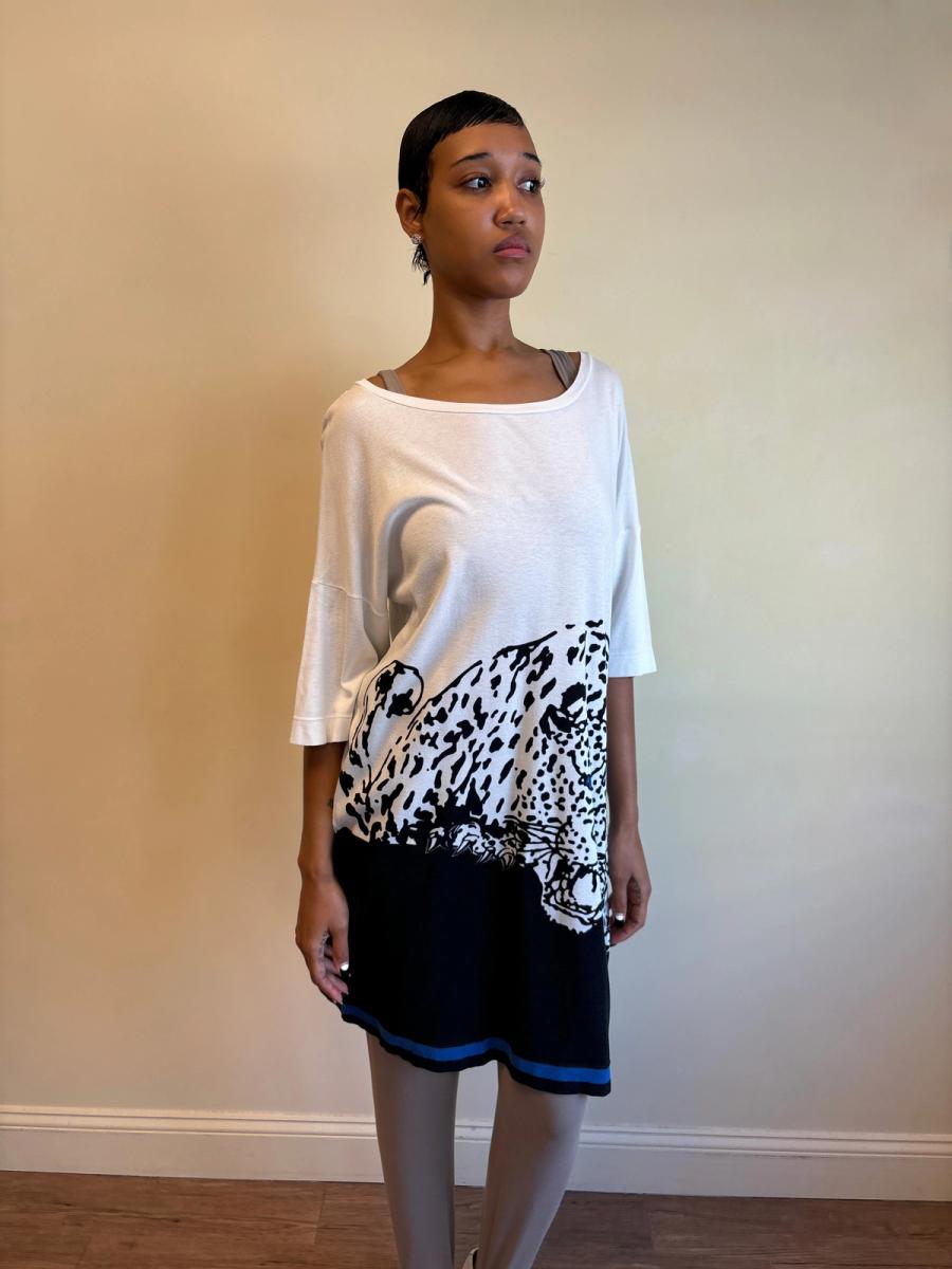 80s Krizia Poi White Leopard Tunic product image