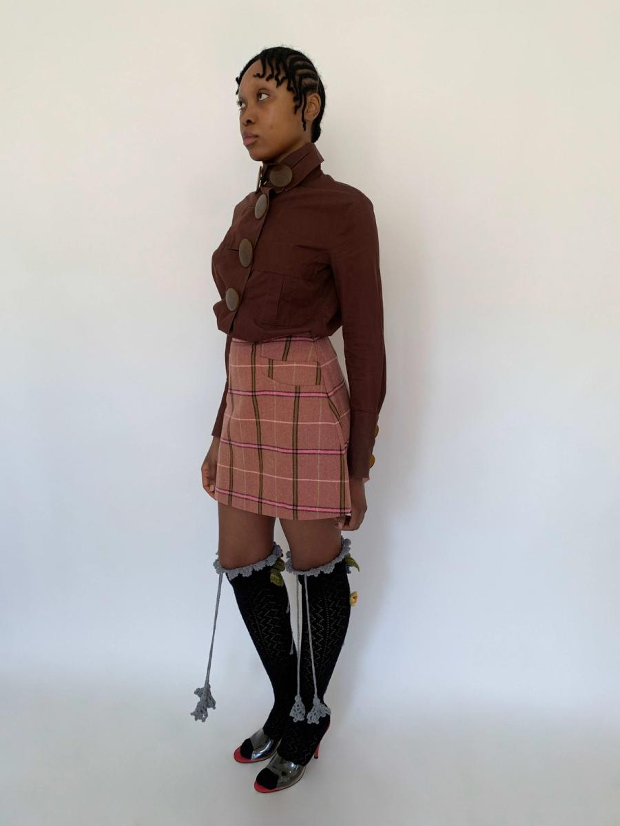 90s Vivienne Westwood Pink Tartan Mini Skirt product image