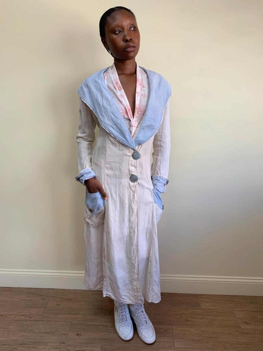 Edwardian Duster with Baby Blue Accents product image