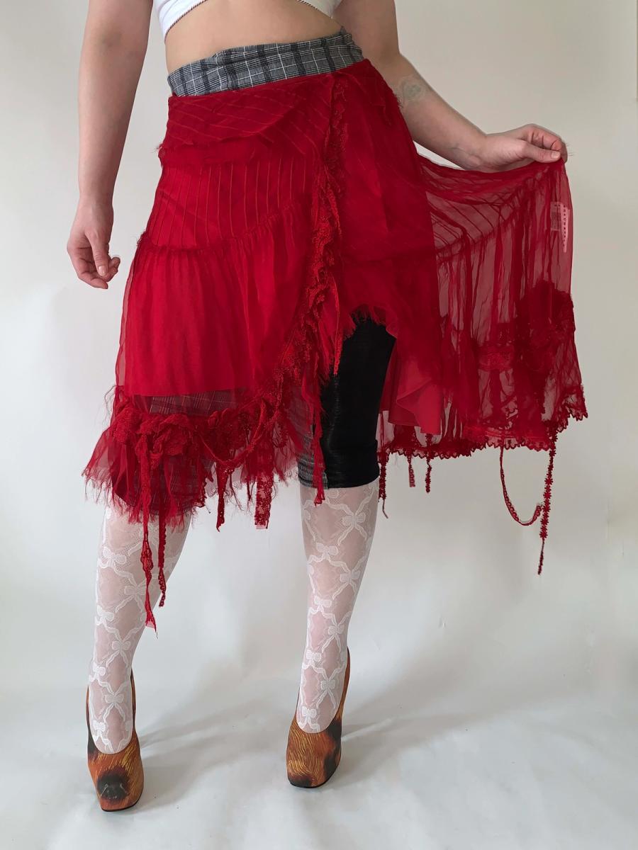 sunaokuwahara Asymmetrical Chiffon Skirt product image