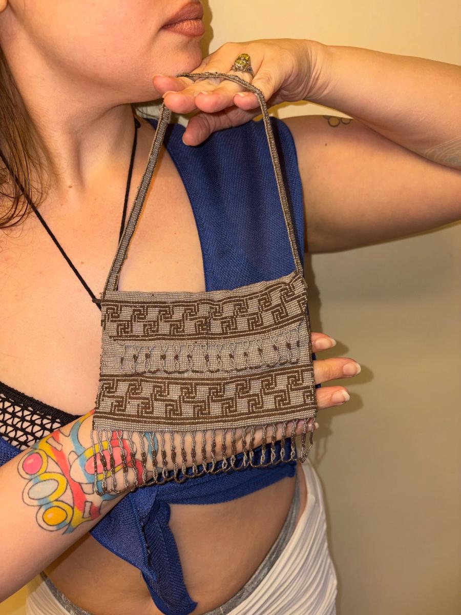 1920s Cut Steel Greek Key Purse product image