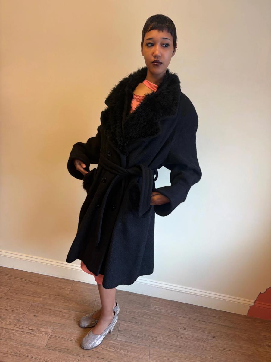 Vintage Chantal Thomass Mohair and Marabou Trench Coat product image