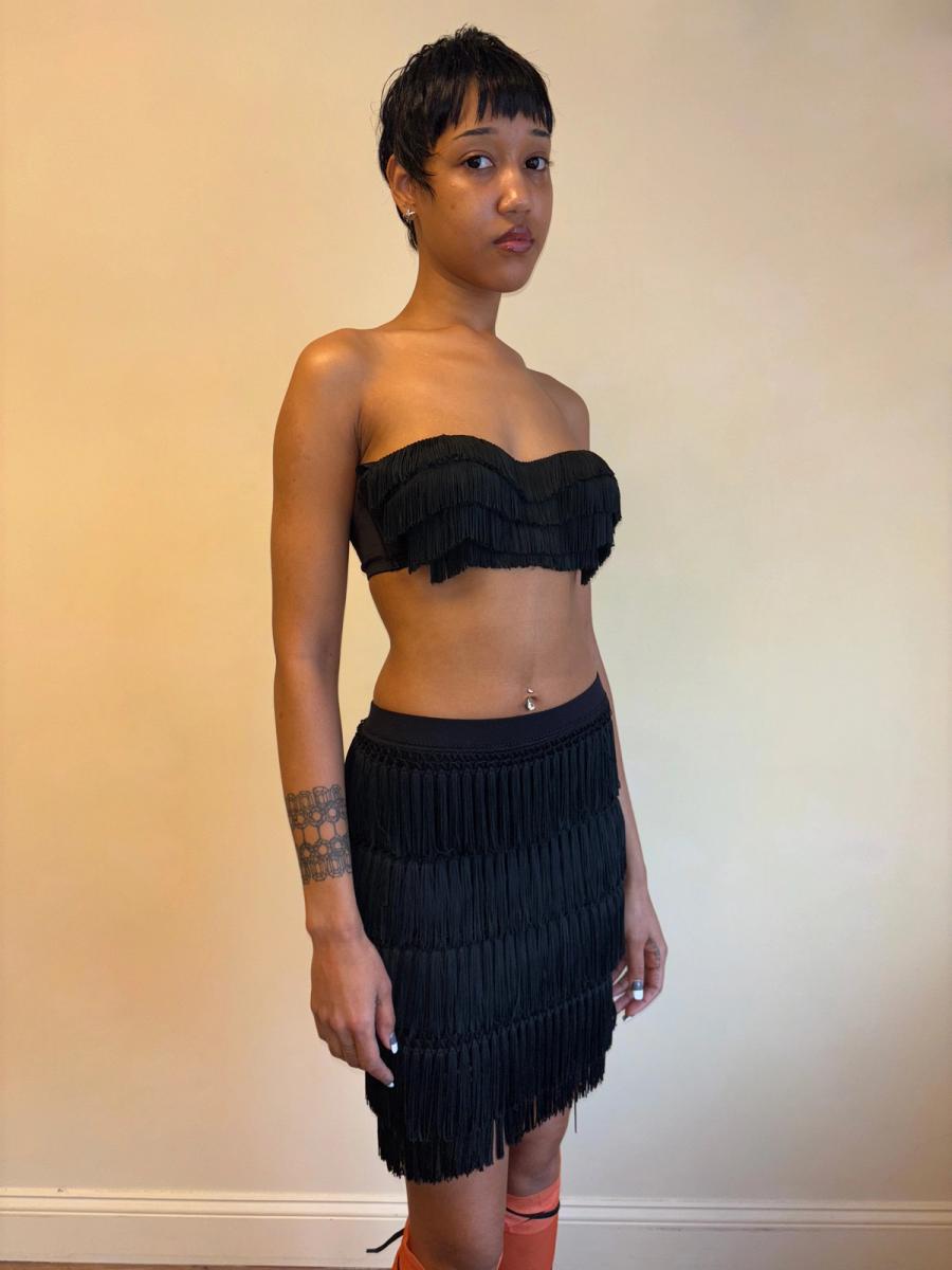 80s Helen Storey Fringe Skirt product image