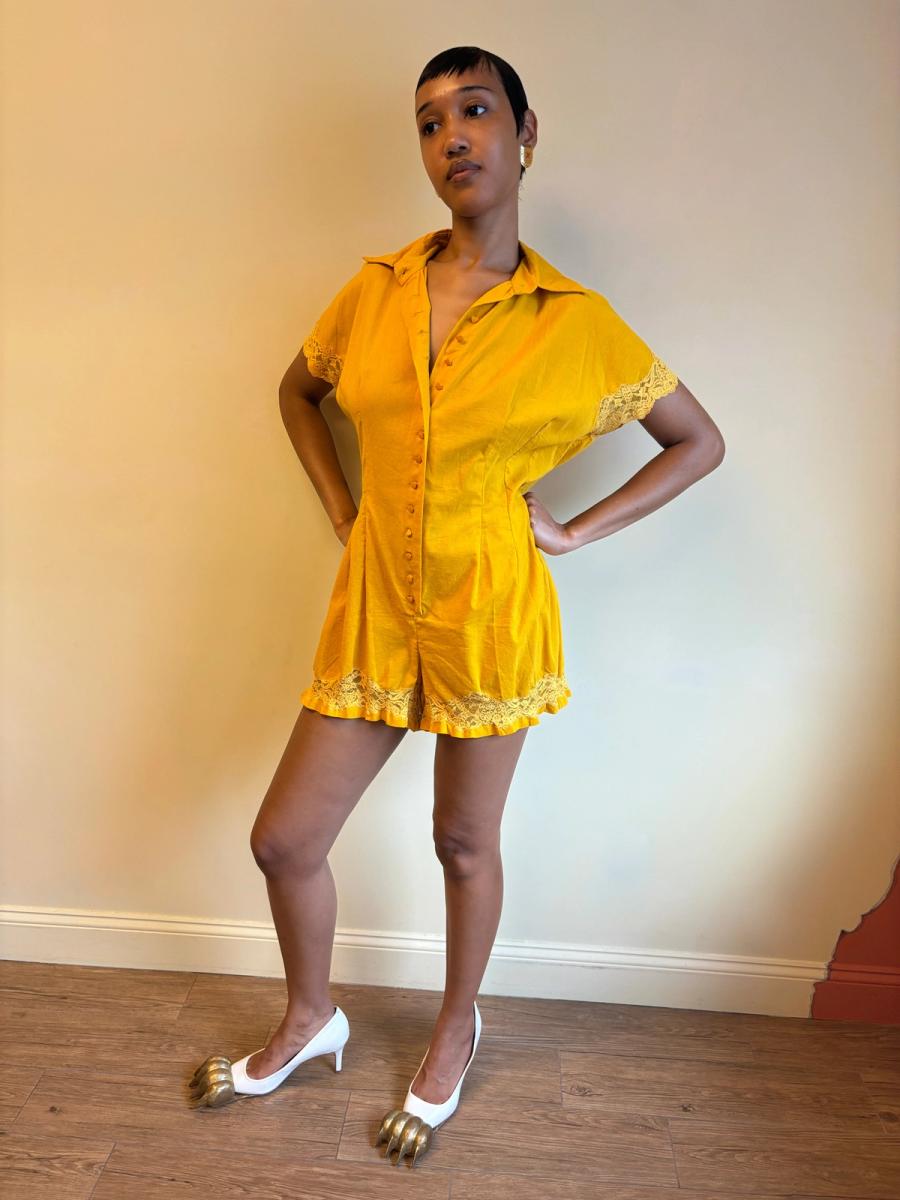 80s Chantal Thomass Yellow Romper product image
