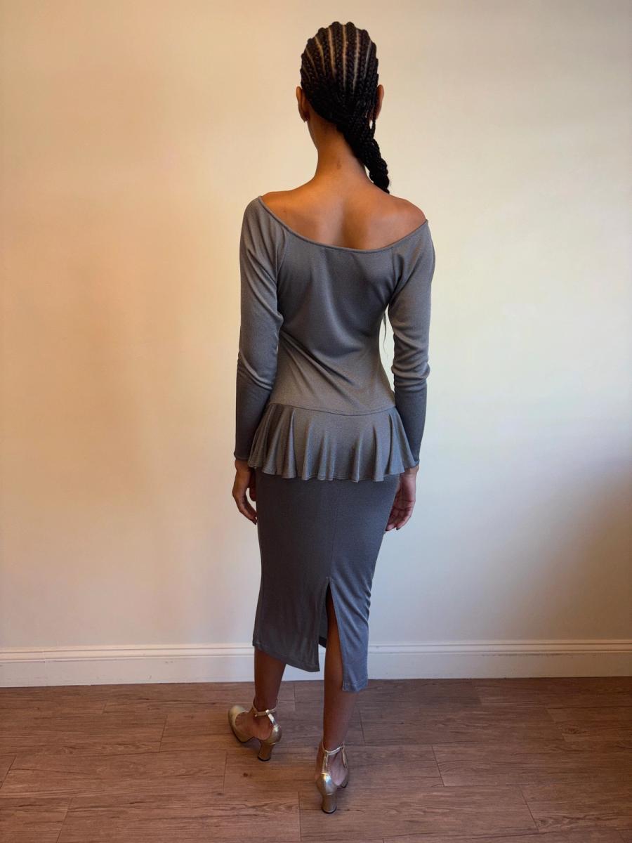 Vintage Chantal Thomass Pewter Drop Waist Ruffle Dress  product image