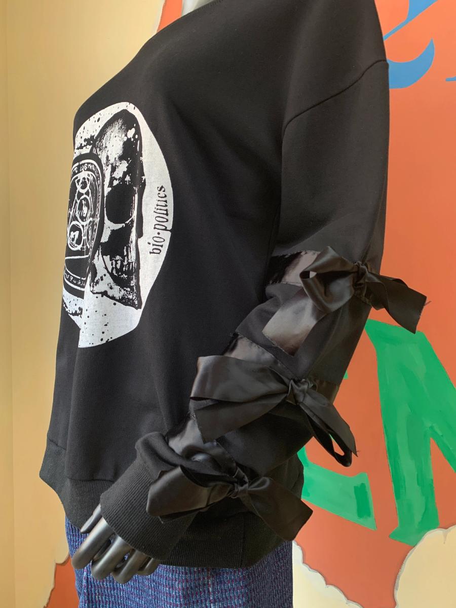 Bio- Politics Skull Sweatshirt with Bow Sleeves product image