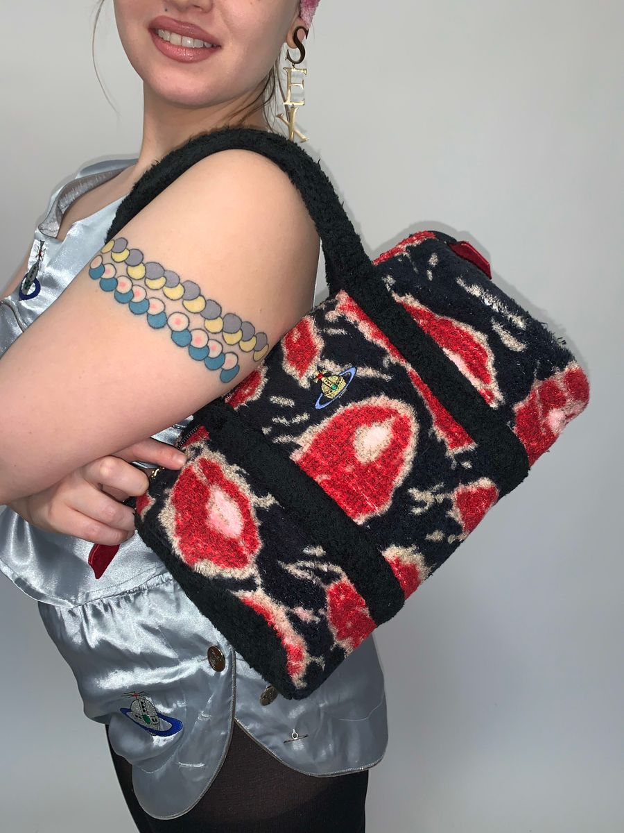 90s Vivienne Westwood Cheetah Terry Cloth Purse product image