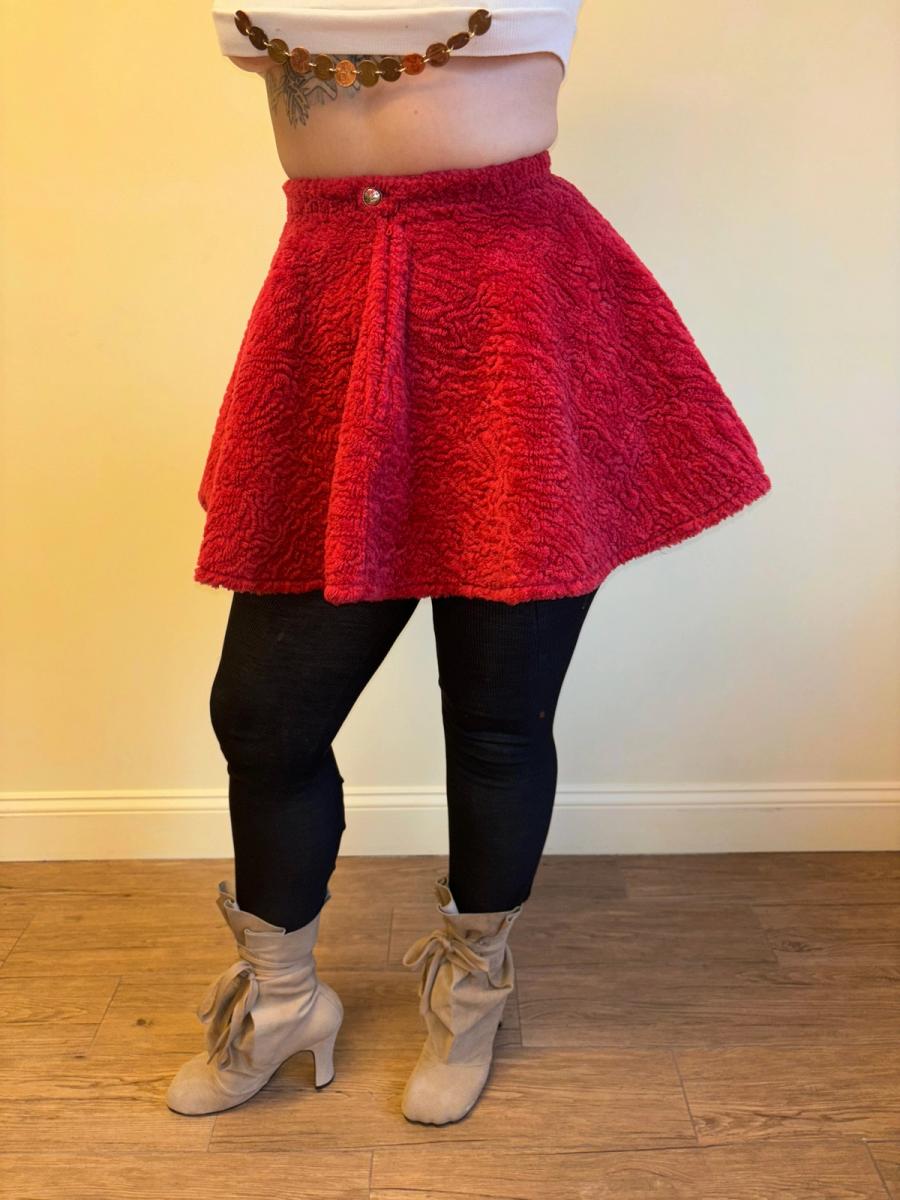 Vintage Chantal Thomass Red Faux Fur Skirt product image