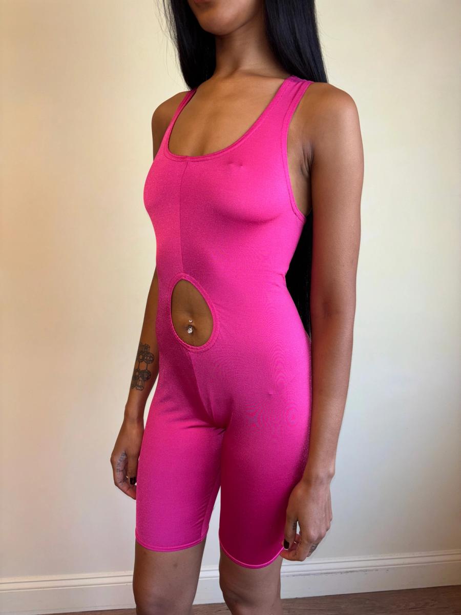 Vintage Chantal Thomass Cutout Hot Pink Jumpsuit product image