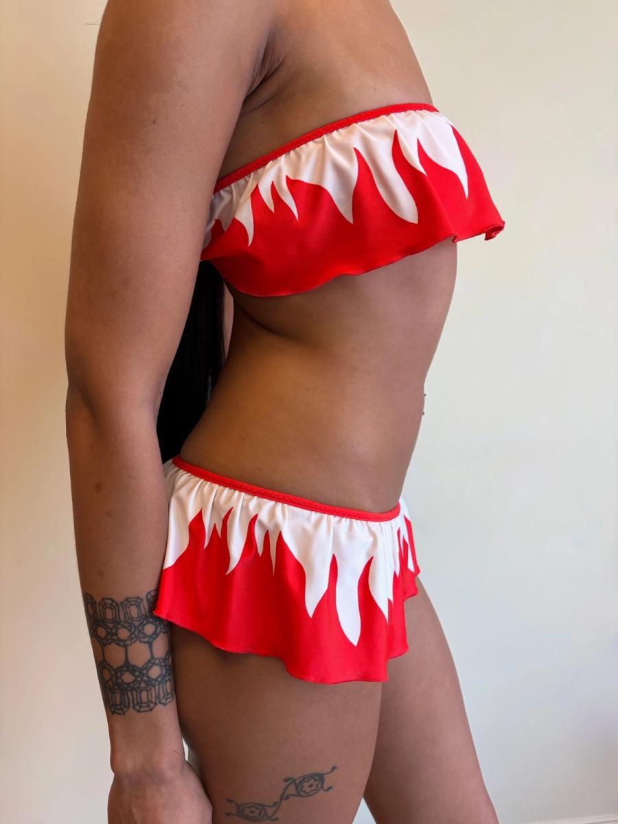 Vintage YSL Flame Bandeau Bikini product image