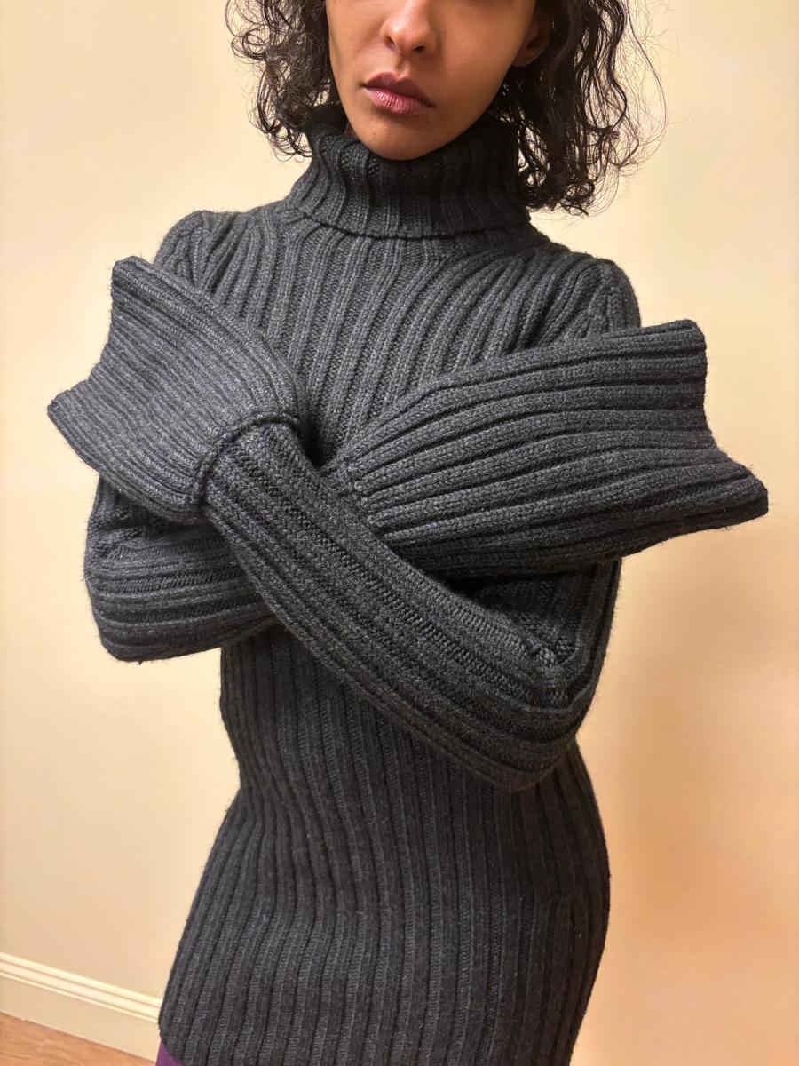 90s Yohji Yamamoto Black Knit Dress product image