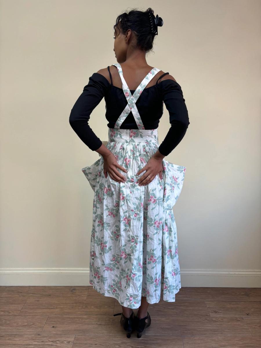 80s Norma Kamali Floral Suspender Skirt product image