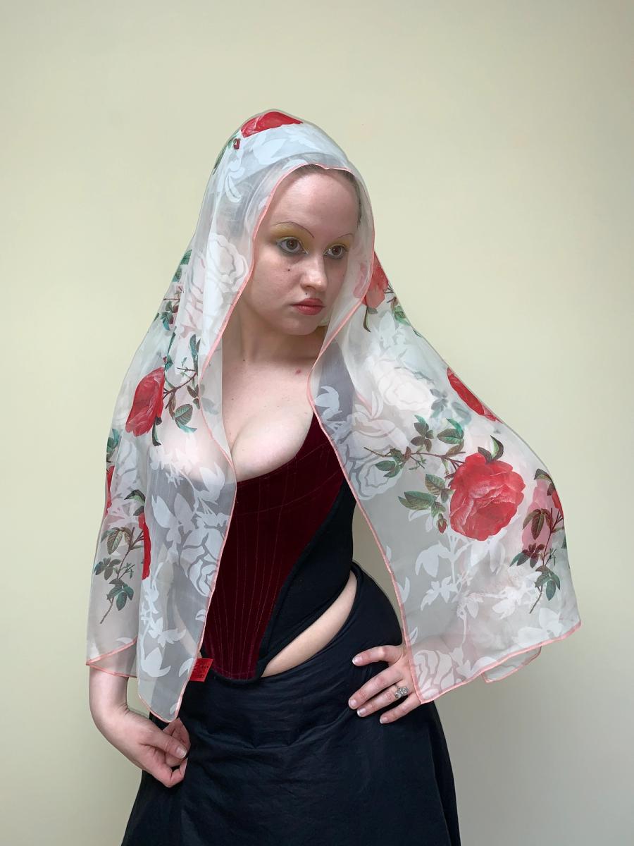 90s Vivienne Westwood 'Cafe Society' Rose Print Scarf product image