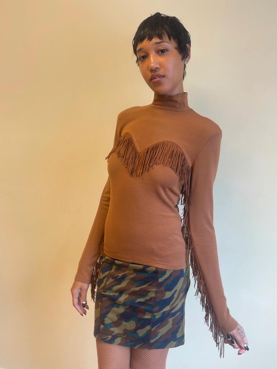 Chantal Thomass A/W 1993 Brown Fringe Top product image