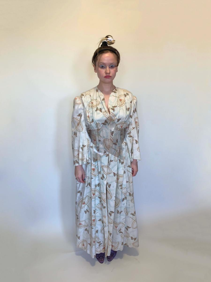 Edwardian Printed Flannel Dressing Gown product image