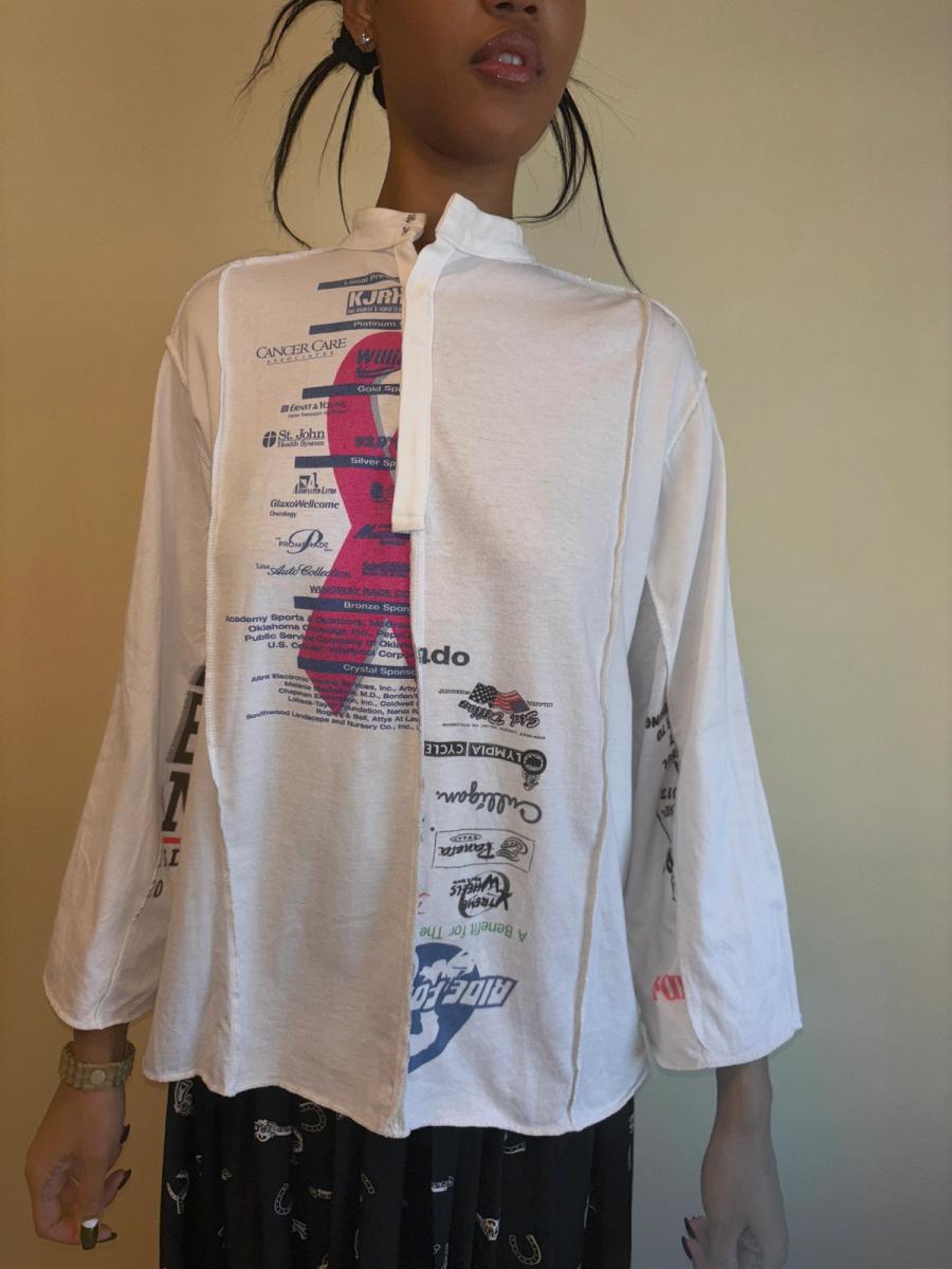Patchwork T-shirt Paneled Top product image