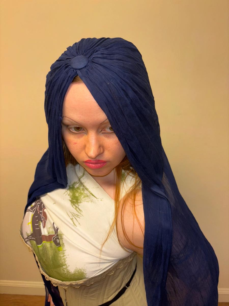 30s or 40s Silk Georgette Headpiece product image