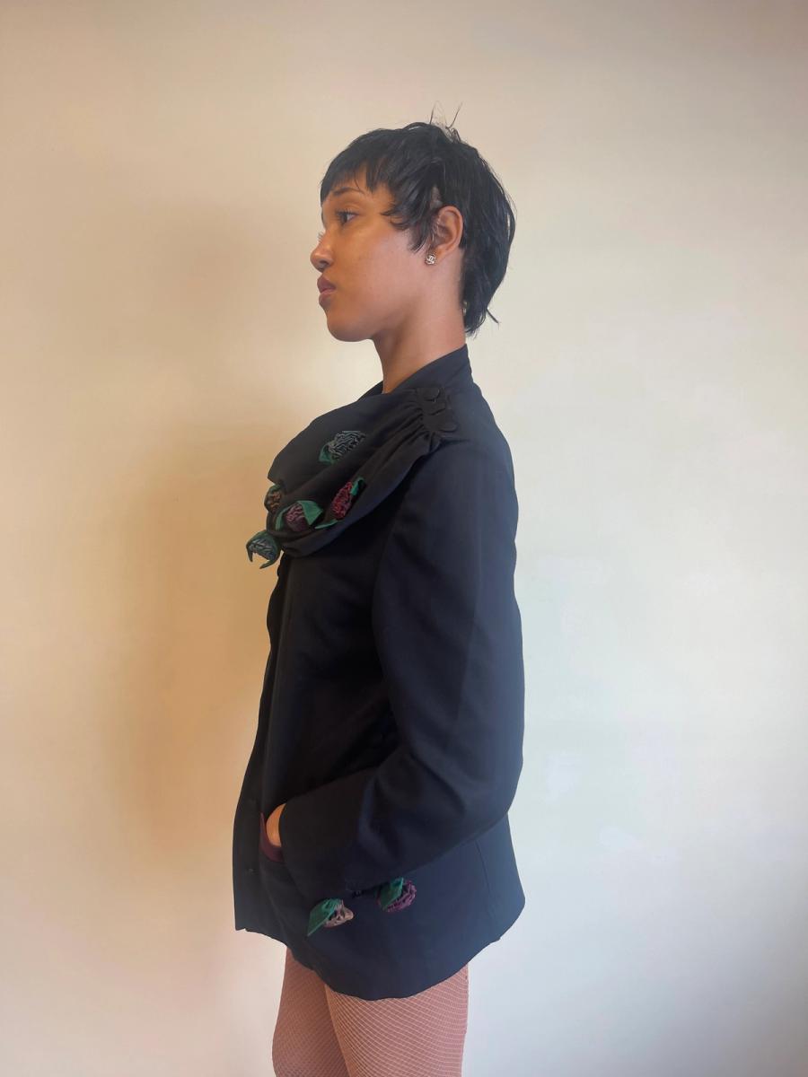 1980s Günther Schlamor Dimensional Flower Blazer product image