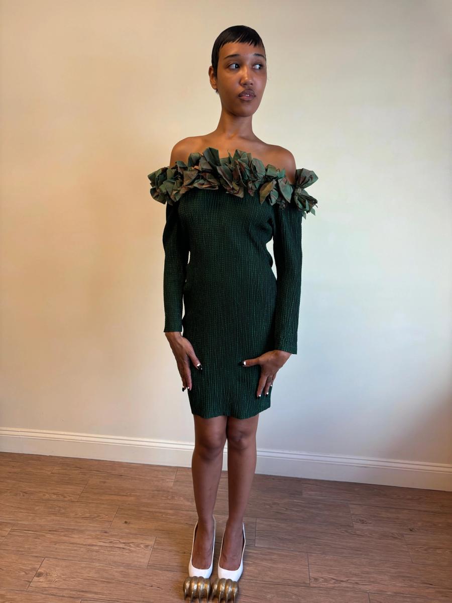 80s Lolita Lempicka Green Bow Dress product image