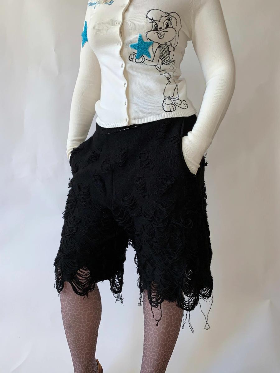 Mikio Sakabe Shredded Knit Shorts 
