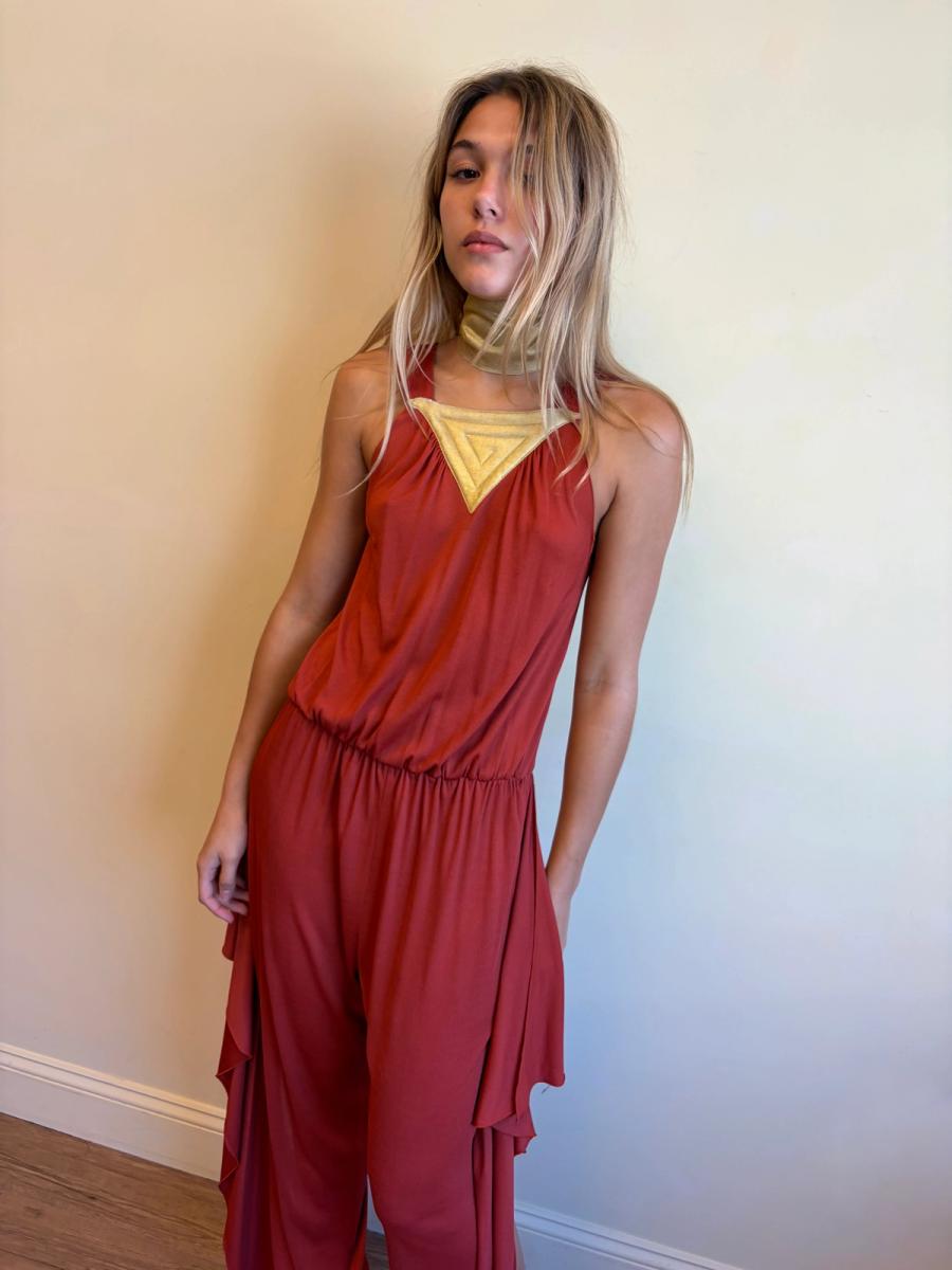 1978 Thierry Mugler Jumpsuit with Quilted Lamé Breastplate product image
