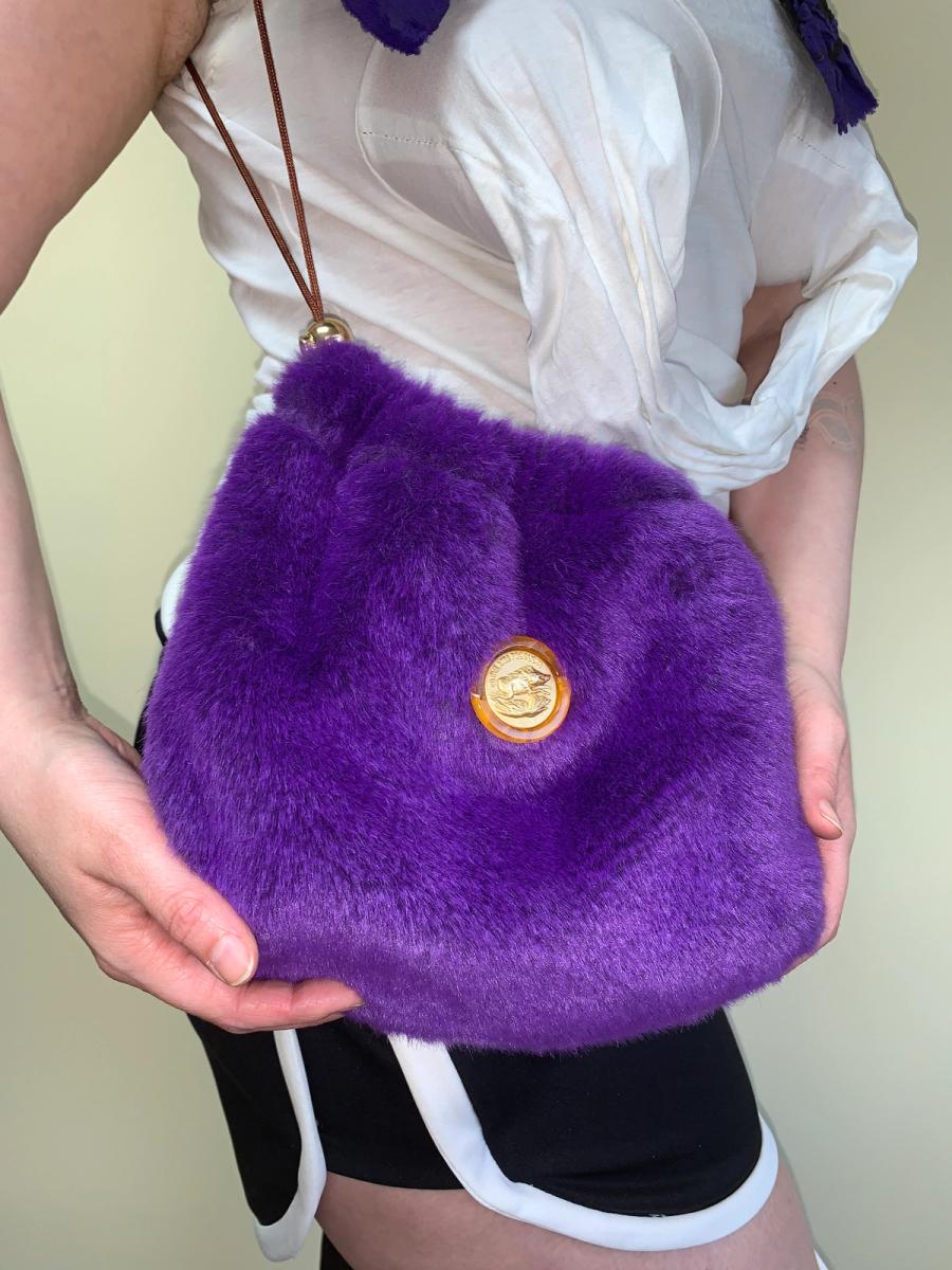 Theatre Products Faux Fur Purple Boar Purse product image