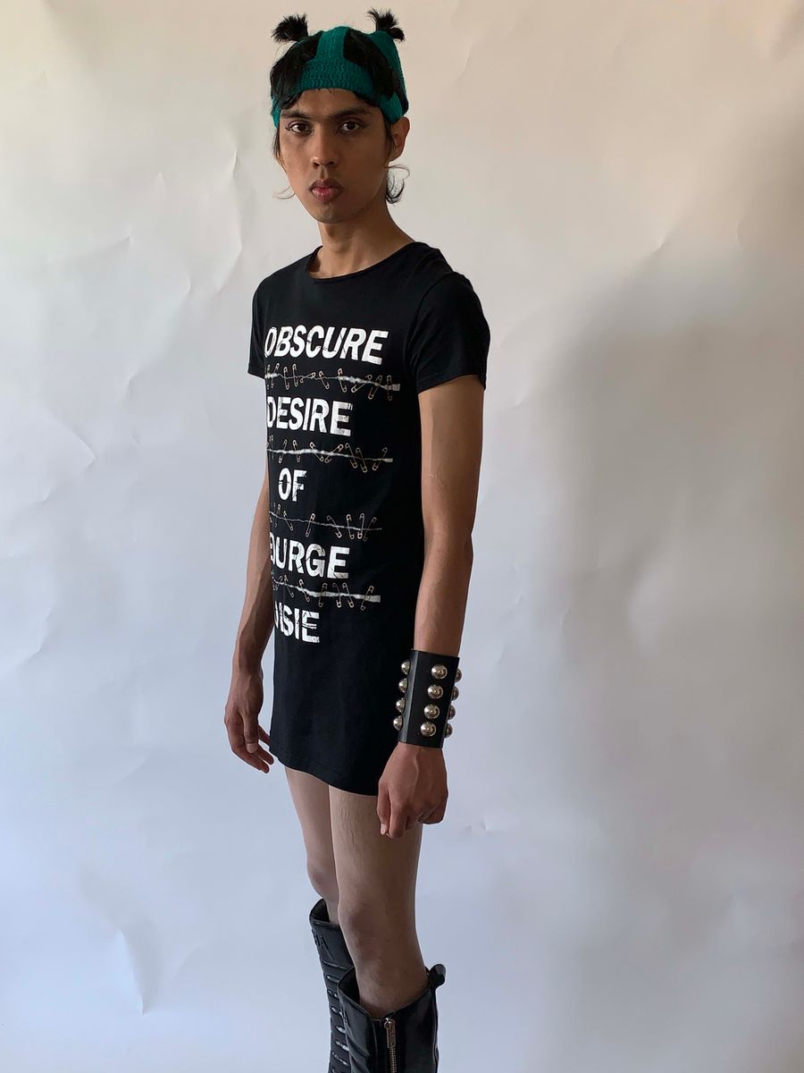 ODOB Trompe- L'oeil Safety Pin T- Shirt Dress product image