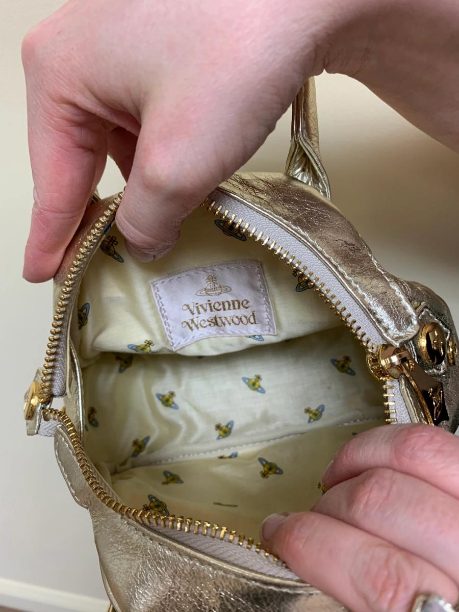 Vivienne Westwood Gold Leather Mini Purse Orb Lining product image