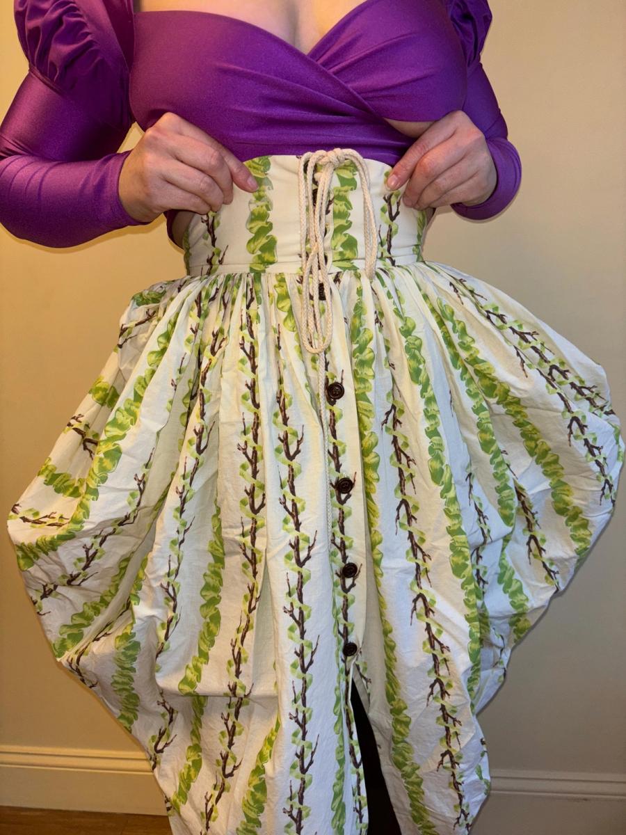 Vintage Chantal Thomass Ribbon and Leaf Print Voluminous Skirt product image