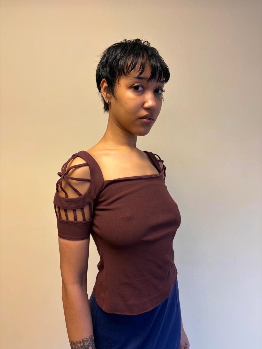 80s Sybilla Cutout Sleeve Top product image