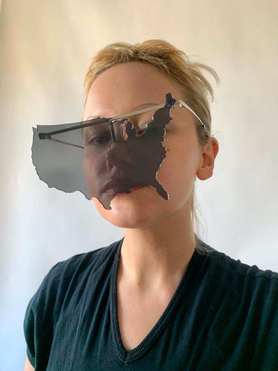 Jeremy Scott X Linda Farrow Map Sunglasses