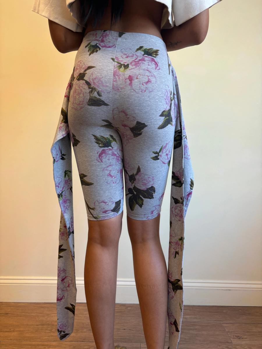 Jeremy Scott Rose Print Wrap Bike Shorts product image