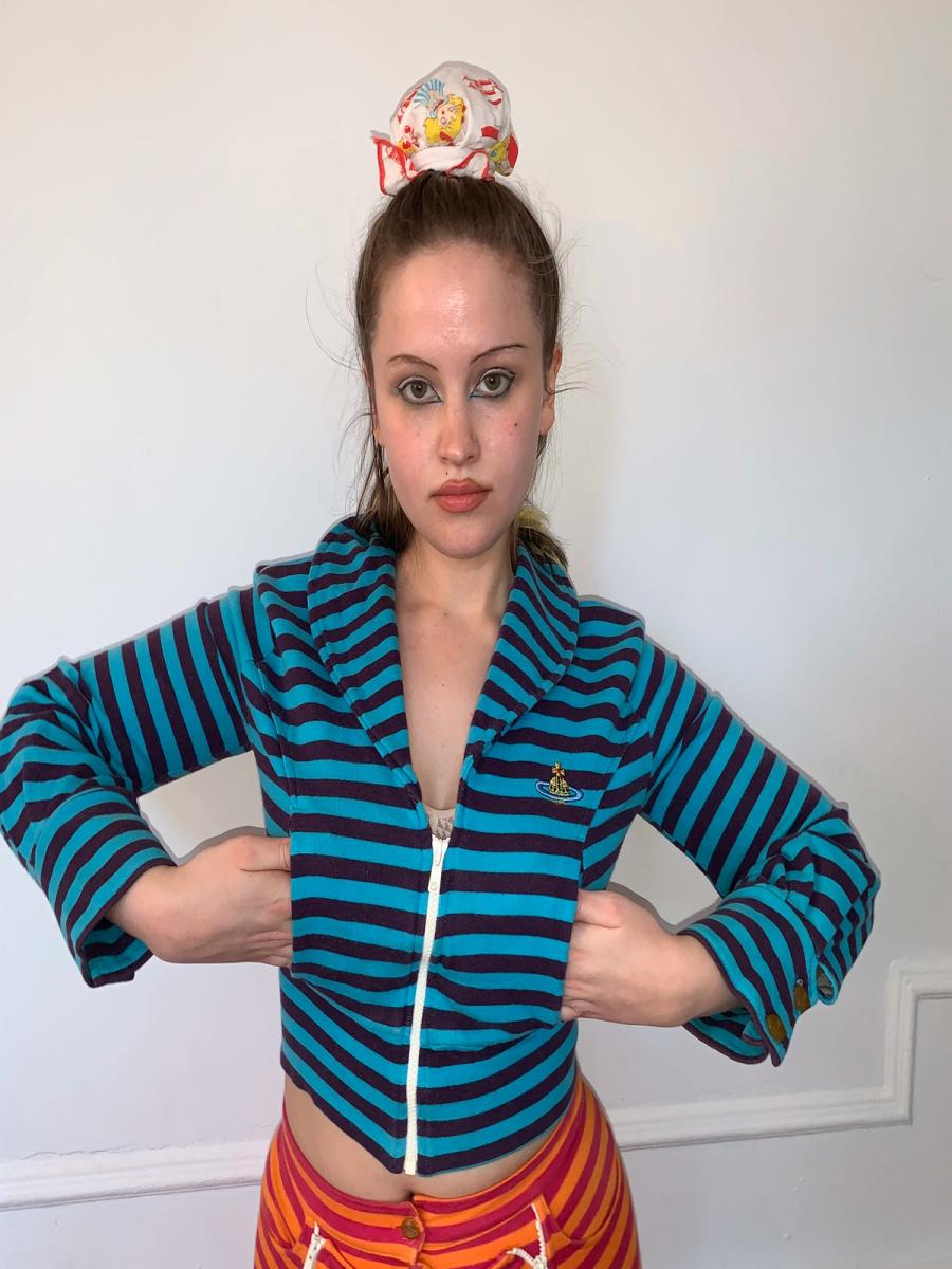 90s Vivienne Westwood Cropped Stripe Sweatshirt product image