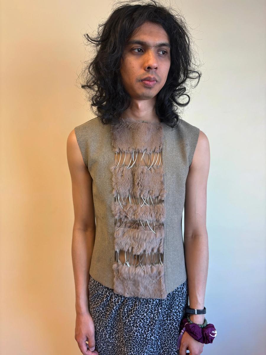 Emmanuelle Khanh Cutout Fur and Metal Tanktop product image