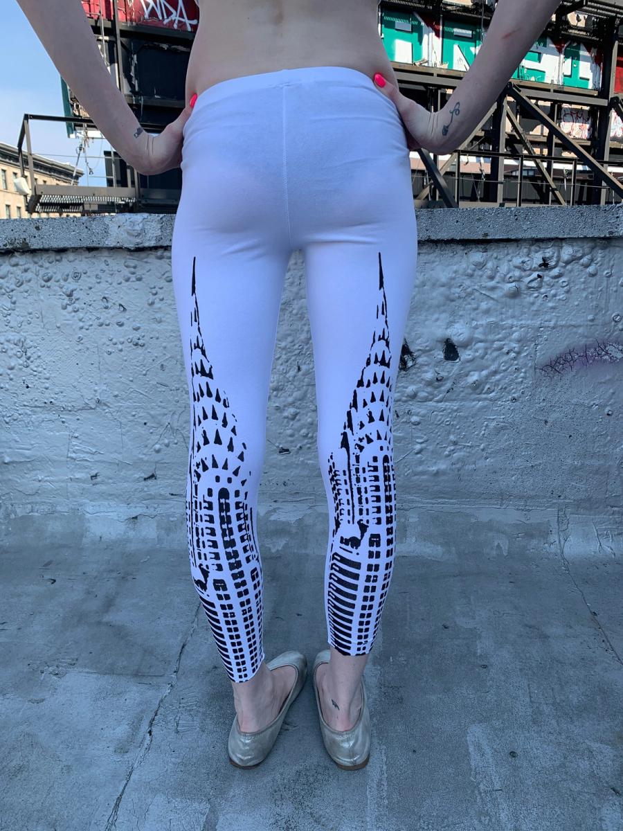 Rat & Chrysler Building White Leggings product image