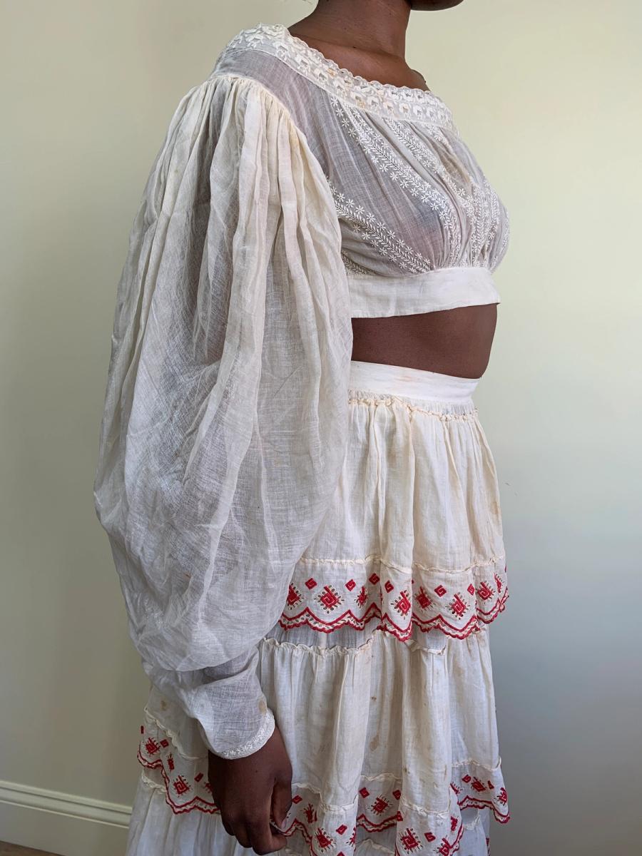 1820s Embroidered Muslin Top product image