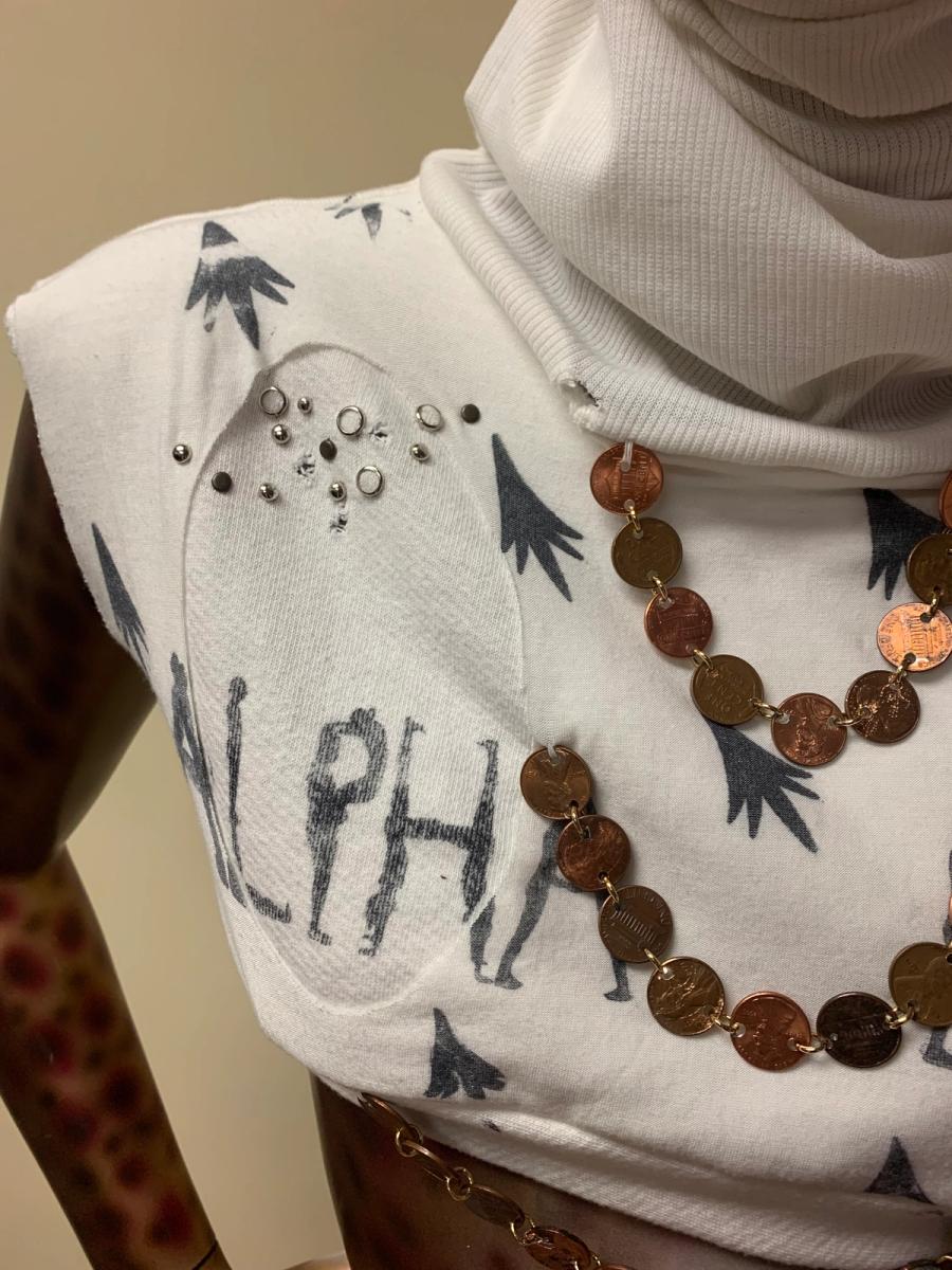 Alpha Male Studded Sweatshirt Top With Pennies product image