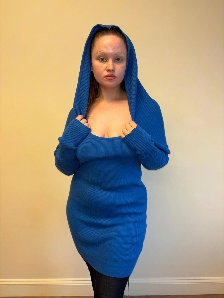 80s Angelo Tarlazzi Blue Dress with Shrug product image