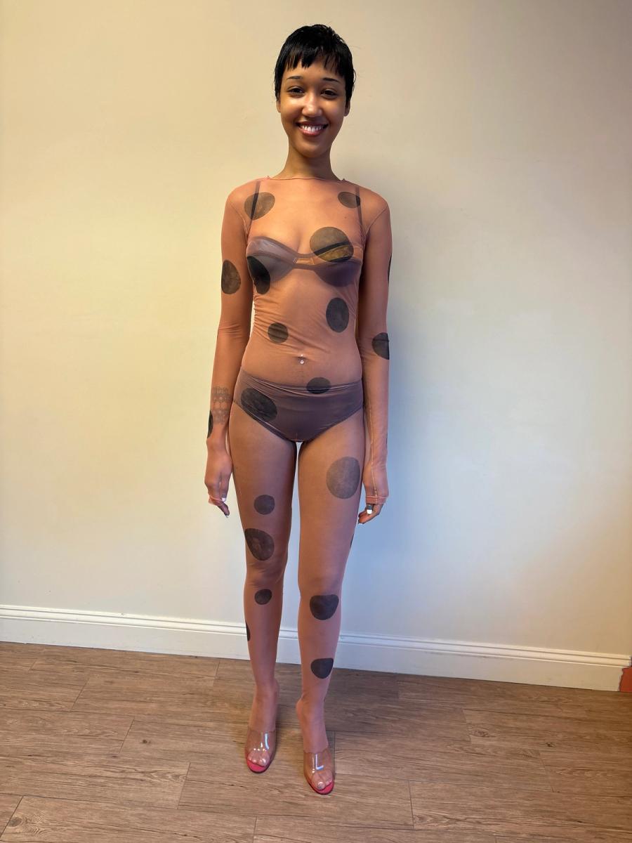 Polka Dot Illusion Net Bodysuit product image