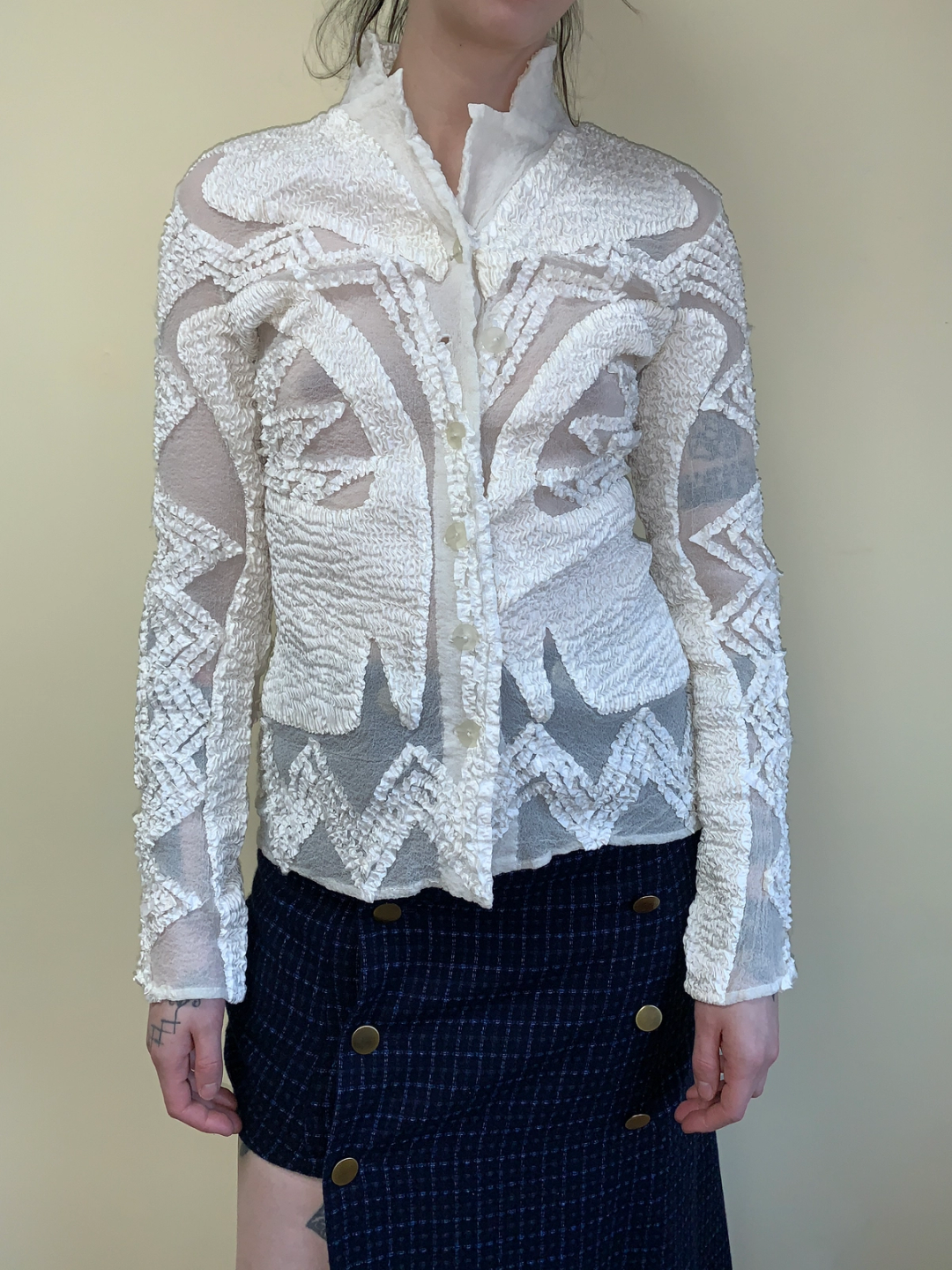 90s Yoshiki Hishinuma White Sculptural Top 90s Yoshiki Hishinuma White Sculptural Top